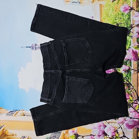 Agolde Riley Crop 5 Button High-Waisted Black Denim Jeans Size 24 - Picture 8 of 8